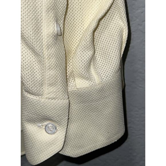 Brioni Dress Shirt Mens 41/16 Long Sleeve Off White Cotton Italy - Picture 4 of 10